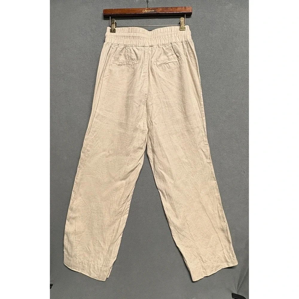 Quince 100% European Linen Wide Leg Pant Women Small Driftwood Excellent Linen